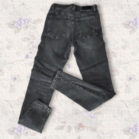 Zara Trafaluc Vintage Retro High Rise Charcoal Wash Distressed Skinny Jeans - Picture 9 of 10